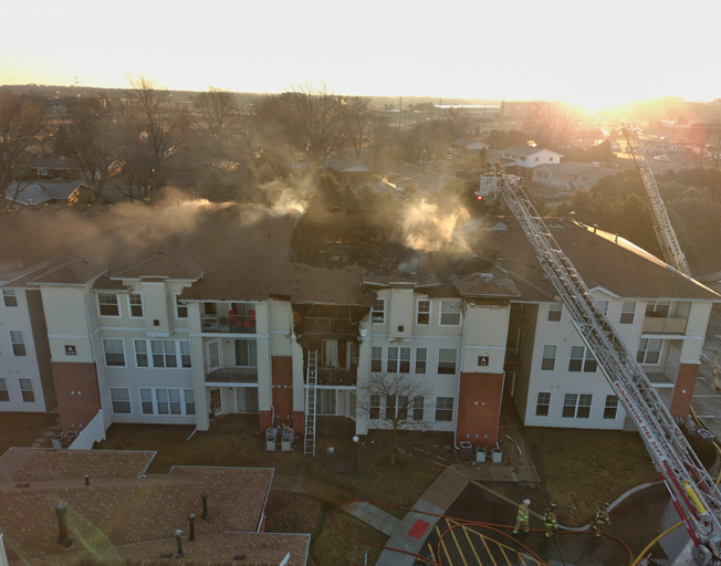 Early Morning 2-Alarm Fire Affects Multiple Apartments in Bloomington (Photos)
