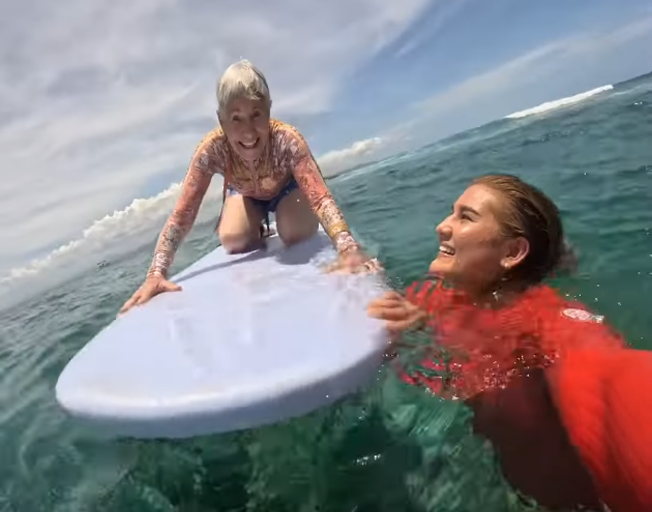 Viral Video: 80-Year-Old Grandma Surfs for First Time