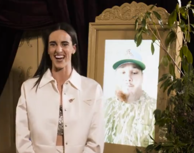 #1 Pick Caitlin Clark gets Surprise Message from Luke Combs on WNBA Draft Night