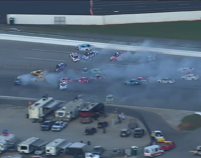 “Big One” Sends NASCAR Playoff Race at Talladega into Overtime [VIDEO]