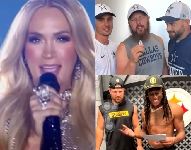 OMG! Watch Cowboys and Steelers Players Sing Carrie Underwood’s “Waiting All Day for Sunday Night”