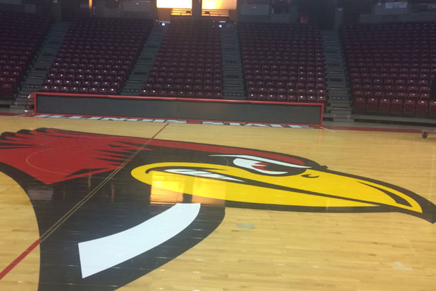 Redbird Arena will be the site of tonight's Illinois State-Drake game. (WJBC photo/Bryan Bloodworth)