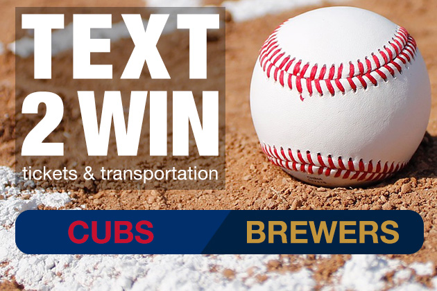 Cubs vs. Brewers Text To Win Weekend