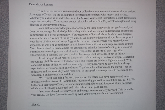 Majority of aldermen sign letter calling Renner’s behavior a ‘disgrace’