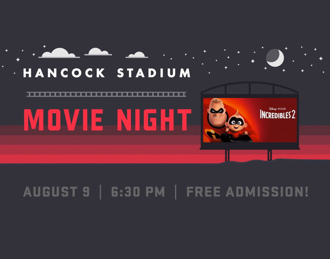 Incredibles 2 at Hancock Stadium Movie Night