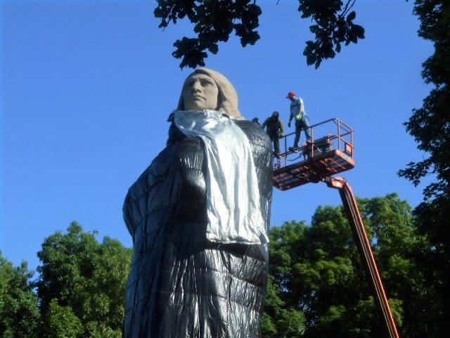 Restoration work is complete on Eternal Indian statue