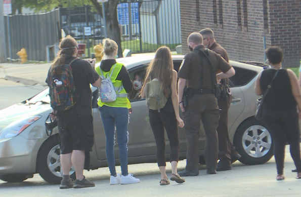 Bloomington council’s Carrillo blocks traffic as protesters rally outside county jail