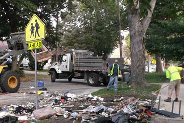 Bloomington Public Works crews wrap up bulk waste collection from historic flooding