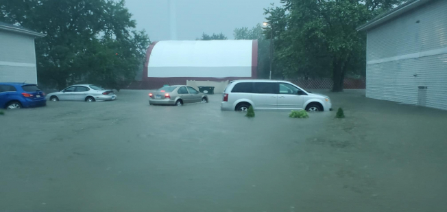 Heavy rain causes severe flooding in Central Illinois town