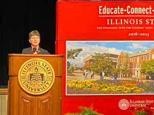 ISU President delivers first presidential address; details financial hardships during COVID-19