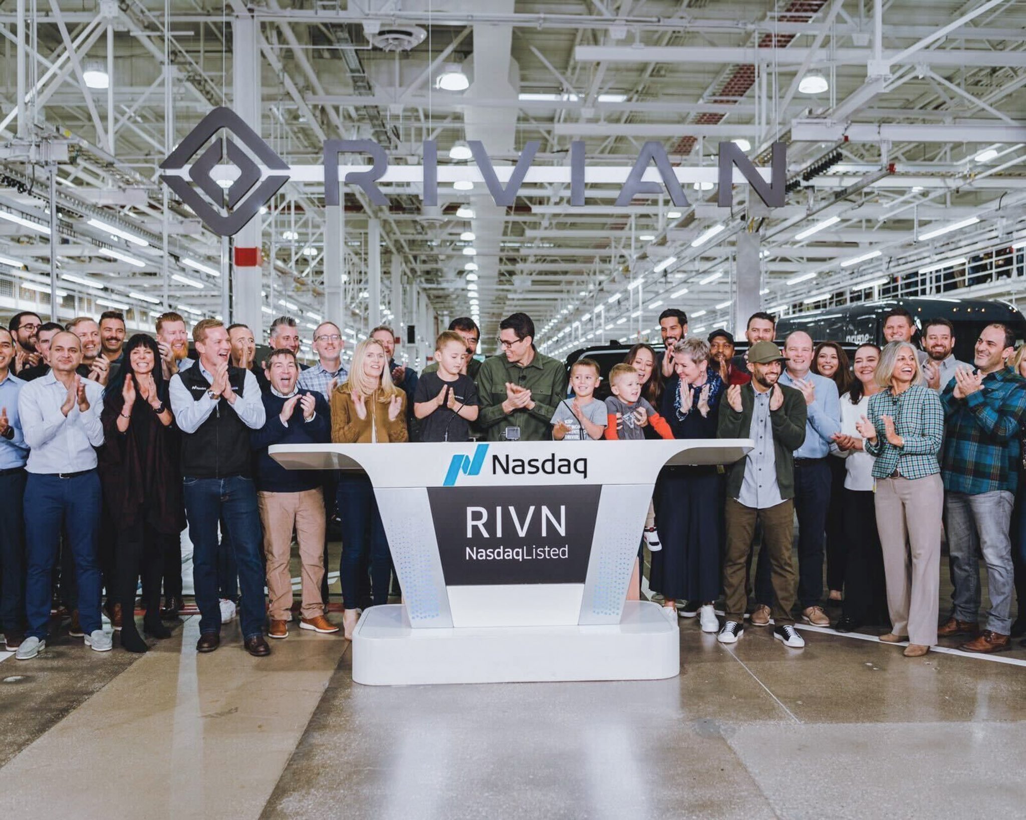 Rivian stock hits record numbers in debut on the Nasdaq exchange