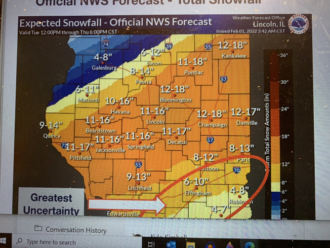 Central Illinois gearing up for winter storm