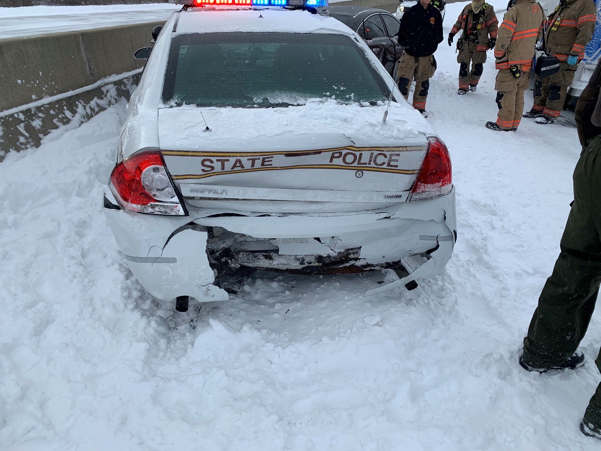 Three state police troopers hit while responding to crashes in central Illinois