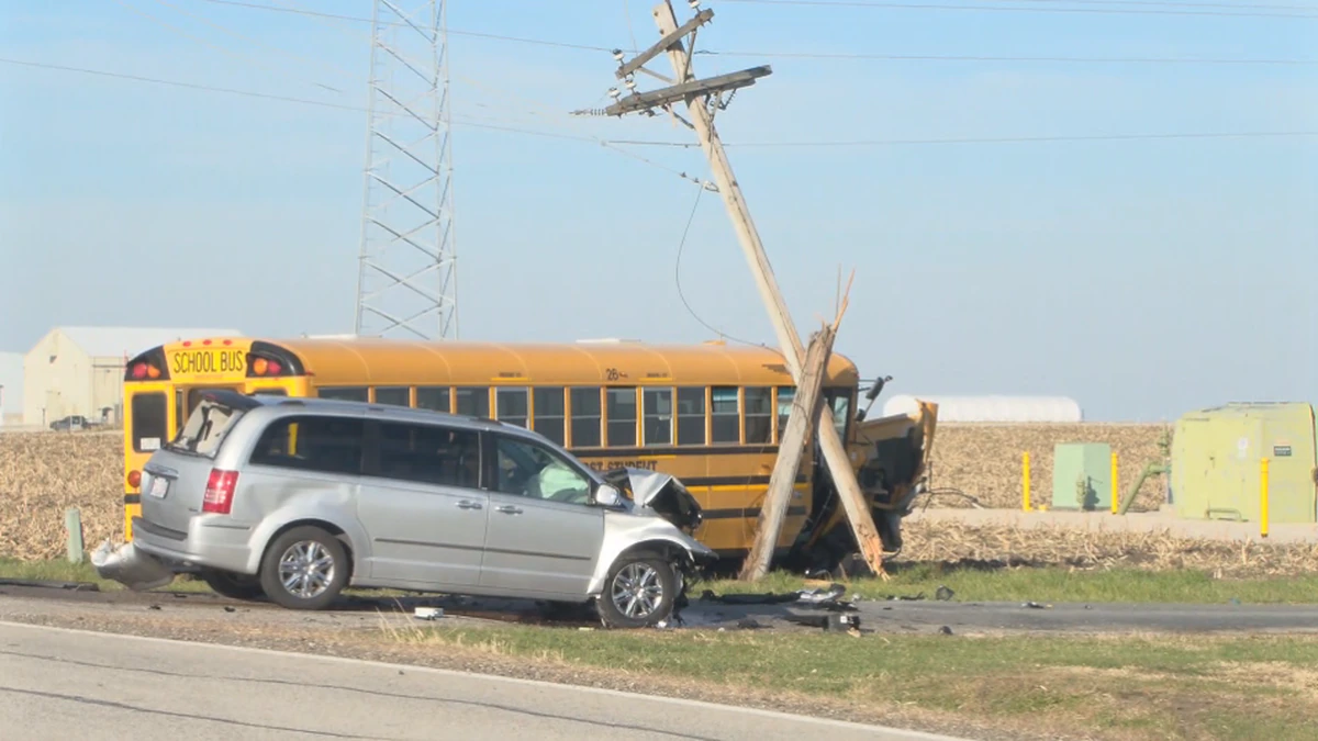No kids on school bus during collision with van in Hudson; minor injuries reported