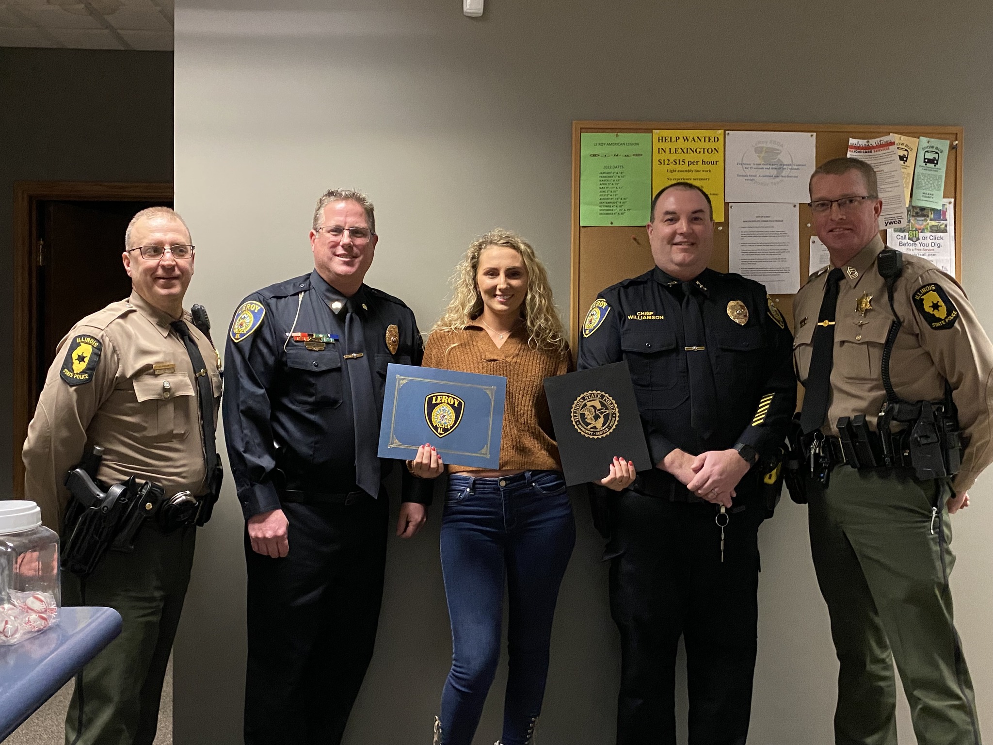 LeRoy Police honoring Bloomington for helping save the life of a toddler