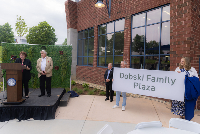 Heartland Community College unveils Dobski Family Plaza