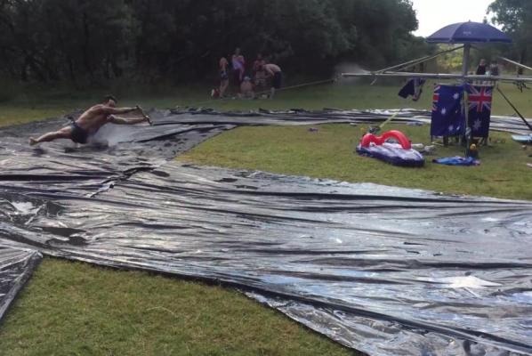 Homemade Spinning Waterslide That Will Blow Your Mind! [VIDEO]