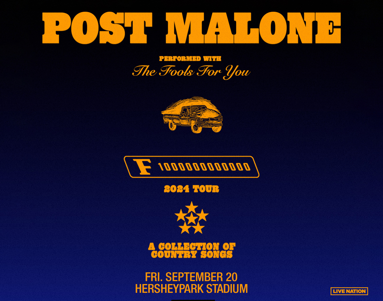 POST MALONE: F – 1 Trillion Tour at Hersheypark Stadium on September 20th