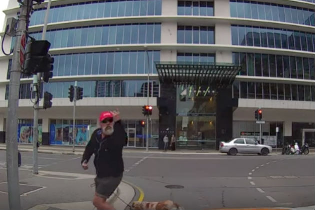 Watch This Pedestrian Get Immediate Karma for Yelling at Motorist [VIDEO]