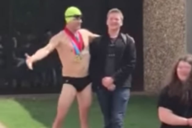 This Dad Wore a Speedo to Pick Up His Son on the Last Day of School [VIDEO]