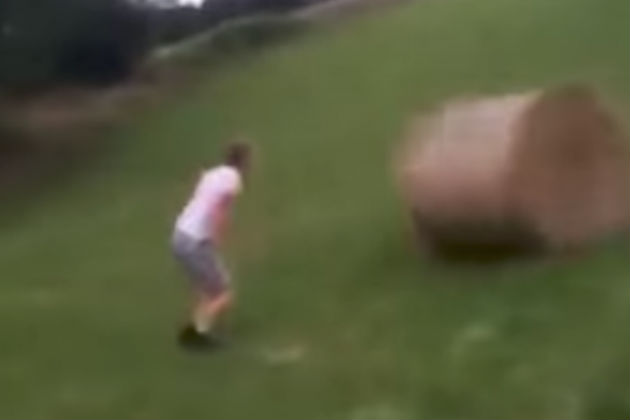 Watch This Guy Get Absolutely Destroyed By a Hay Bale [VIDEO]