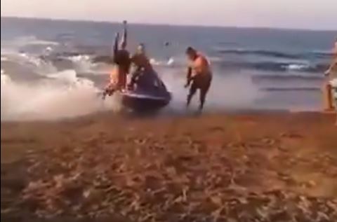 Watch This Dude Get Destroyed By A Guy On A Jet Ski [VIDEO]