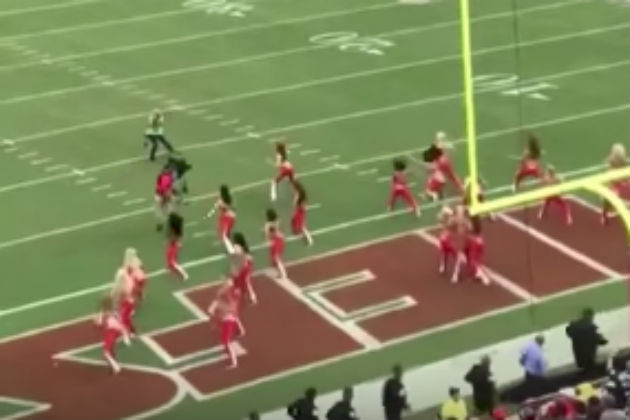 Watch This Cheerleader Gets Absolutely Leveled By A Cameraman [VIDEO]