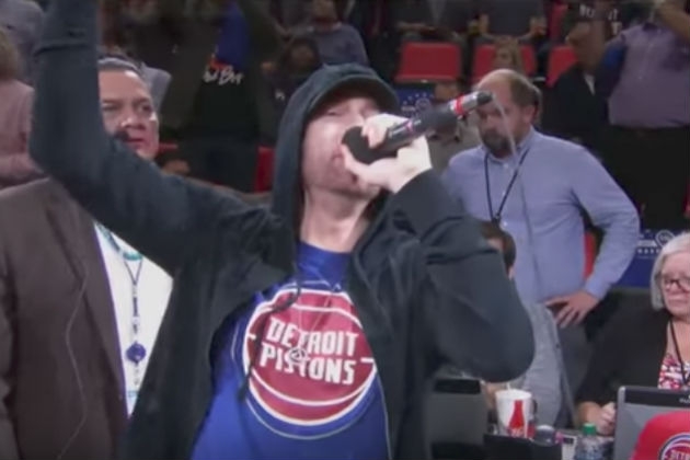 Eminem Welcomes Detroit Pistons Fans to Little Caesars Arena [VIDEO]