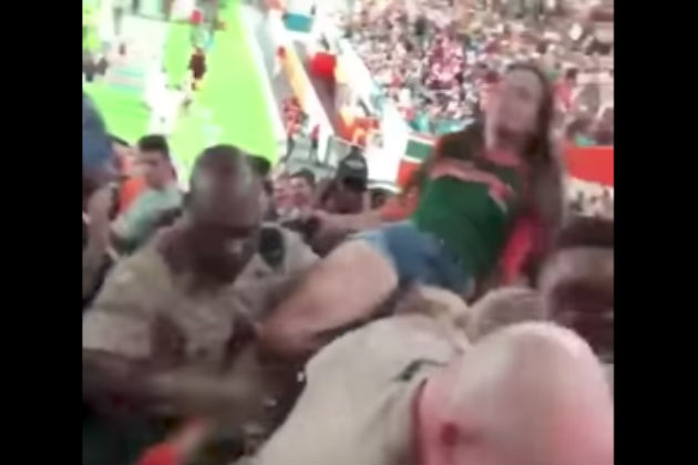 This Miami Football Fan Slaps a Cop, So He Punches Her in the Face [VIDEO]