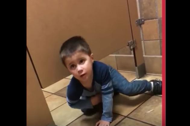 A Little Kid Crawled Under a Bathroom Stall Door to Ask Stranger for Help [VIDEO]