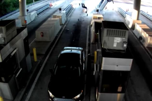 This Man Crashed His Car Into a Tollbooth, Flew Through the Windshield, and Survived [VIDEO]