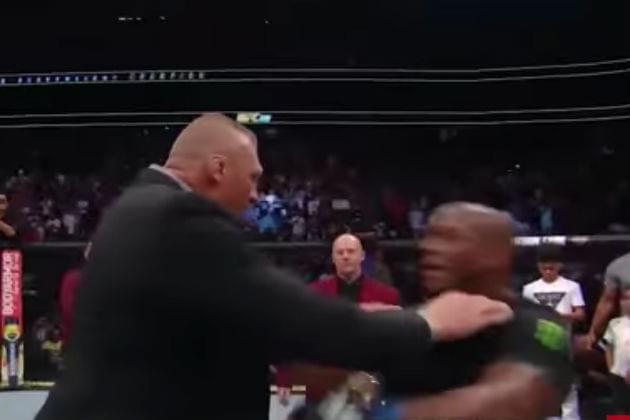 Watch Brock Lesnar Confront Heavyweight Champion Daniel Cormier at UFC 226 [VIDEO]