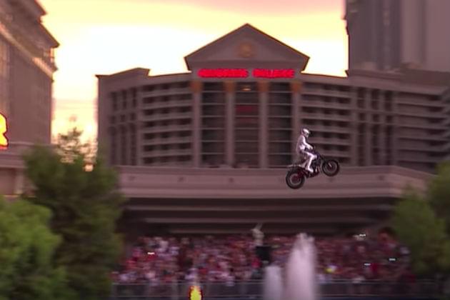 Watch Travis Pastrama Jump the Fountain at Caesars Palace to Honor Evel Knievel [VIDEO]