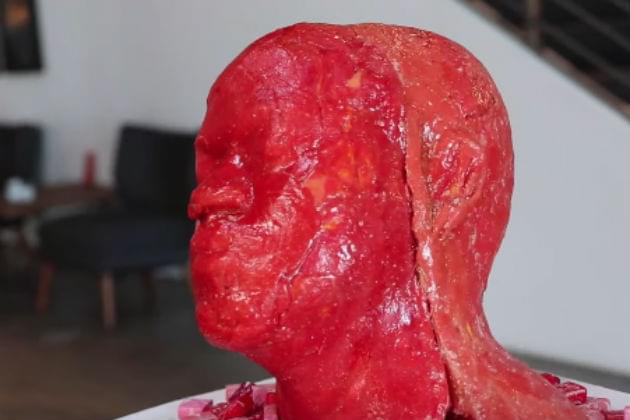 This Giant Head is Made Out of 10,000 Melted Starburst [VIDEO]