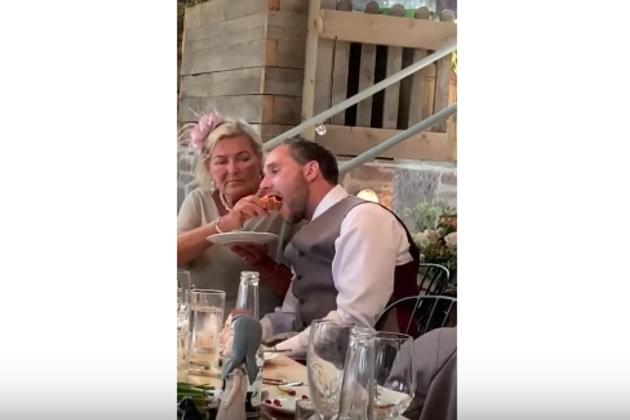 Drunk Groom Gets Hand-Fed By New Mother-In-Law at Wedding Reception [VIDEO]