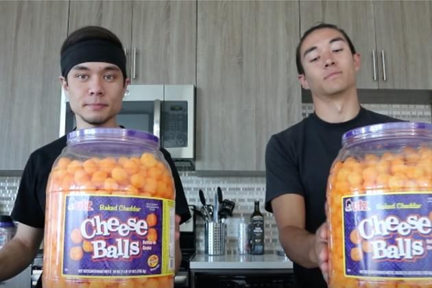 Watch Matt Stonie and His Friend Take On the Double Cheese Ball Barrel Challenge [VIDEO]