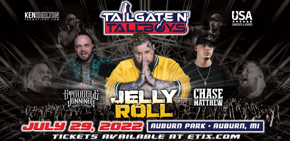 Jelly Roll Headlining Concert in Auburn on July 29th