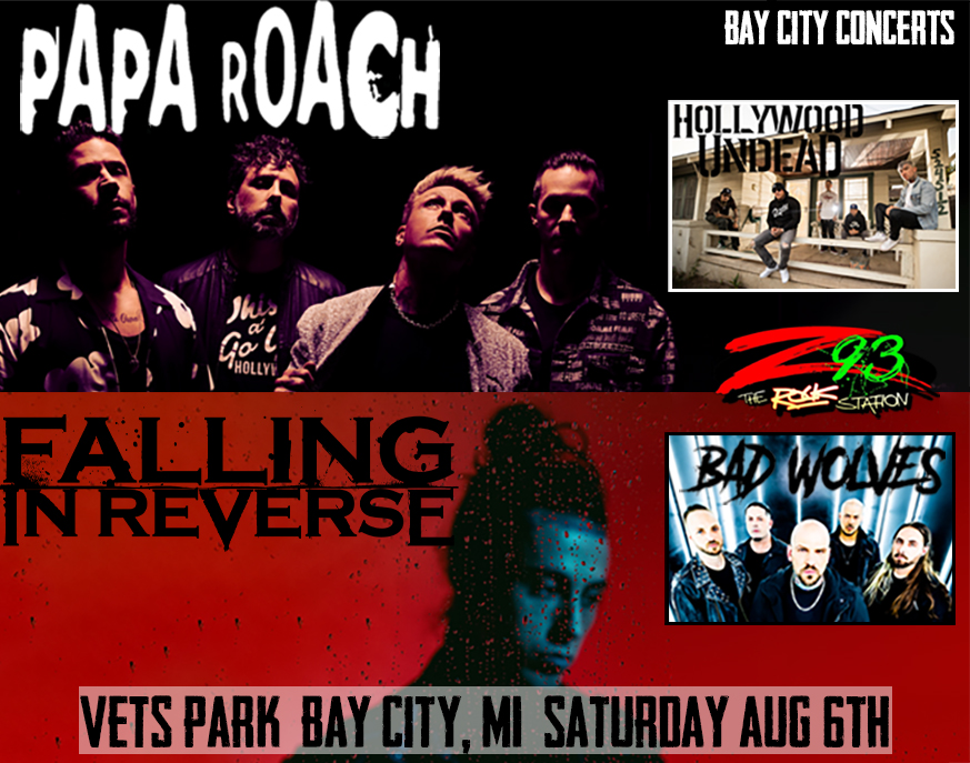Papa Roach and Falling In Reverse Bringing Their Co-Headlining Tour to Bay City Vet’s Park