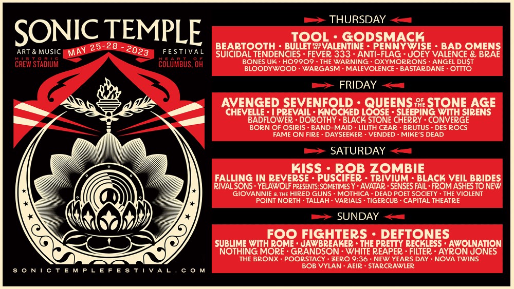 Foo Fighters, Tool, Godsmack, Avenged Sevenfold Among Sonic Temple Art & Music Festival Headliners