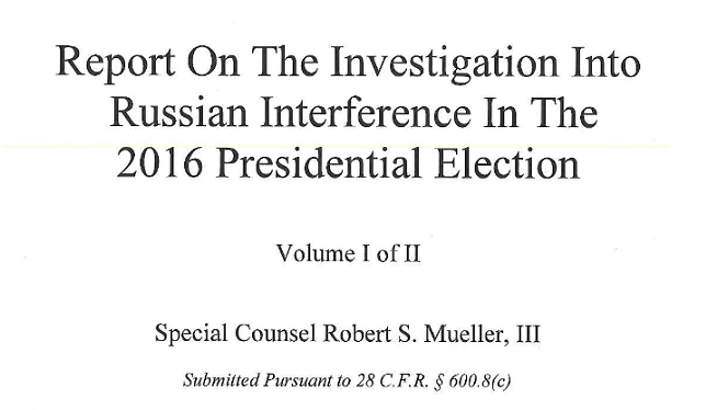 Mueller Report Released (With Redactions)