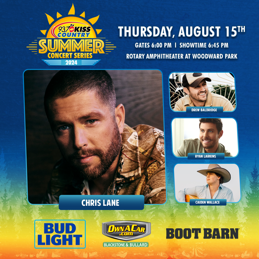 93.7 KISS Country Summer Concert #4 featuring Chris Lane – August 15