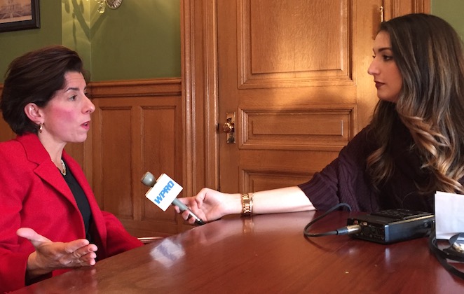 WPRO News' Anita Baffoni interviews Governor Gina Raimondo in her office at the Rhode Island State House.