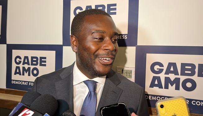 Rep. Gabe Amo, the first Black representative from Rhode Island in Congress, is sworn into office