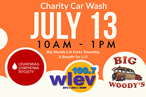 100.7 LEV L.L.S Charity Car Wash at Big Woody’s in Forks Township