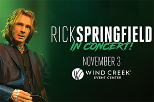 100.7 LEV Welcomes RICK SPRINGFIELD to the Wind Creek Event Center