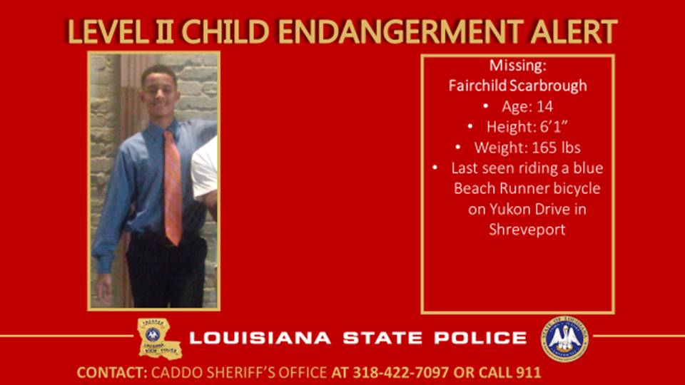 Missing child advisory issued for Shreveport teen