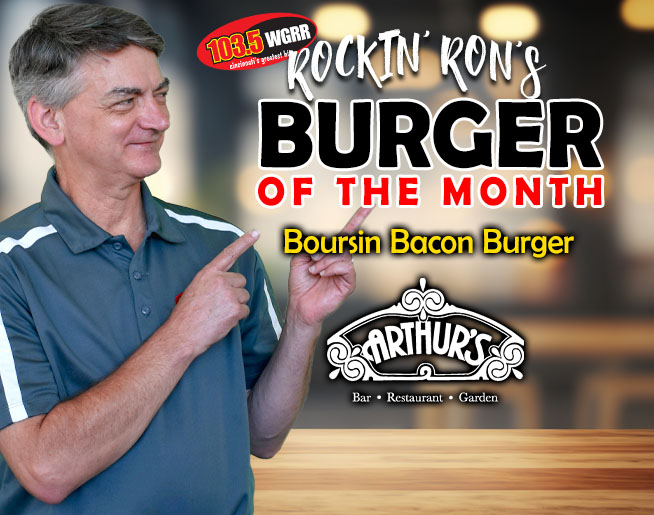 Rockin’ Ron’s “Burger of the Month” at Arthur’s Cafe!