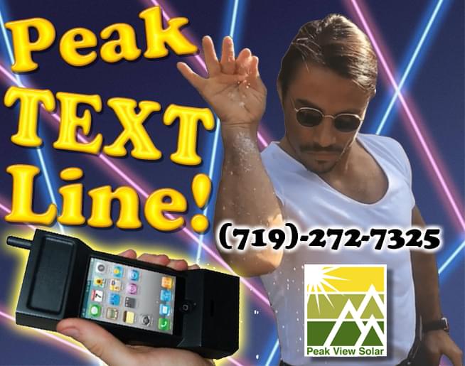 Peak Text Line Sponsored By Peak View Solar!