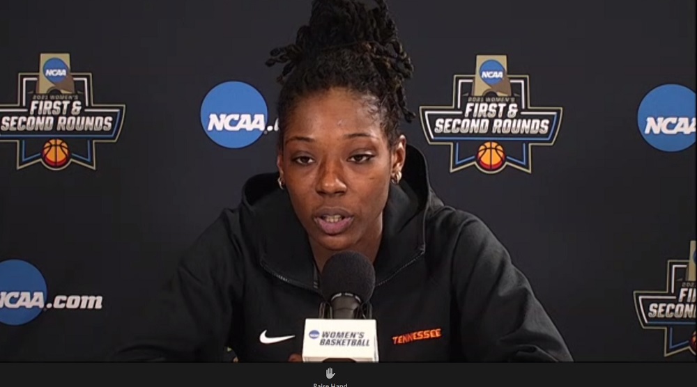 WATCH: Rennia Davis talks 1st Rd win over MTSU