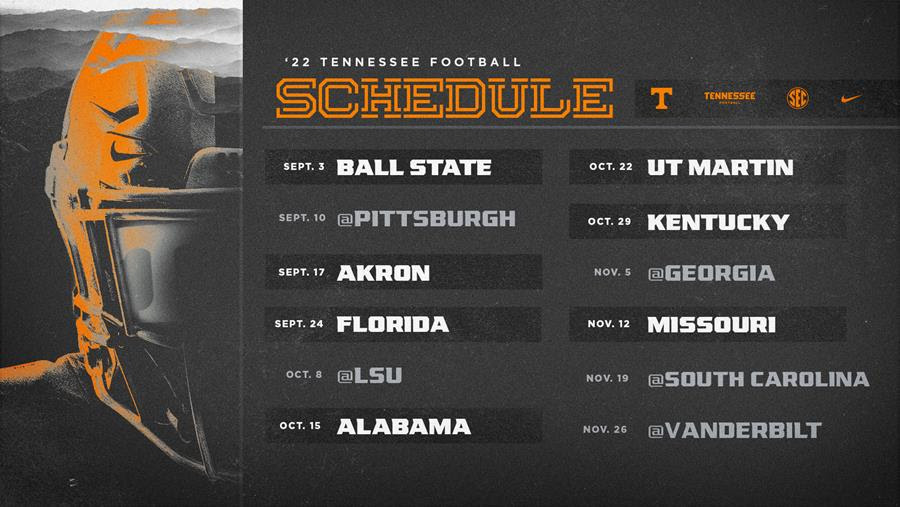 2022 Tennessee Football Schedule Unveiled